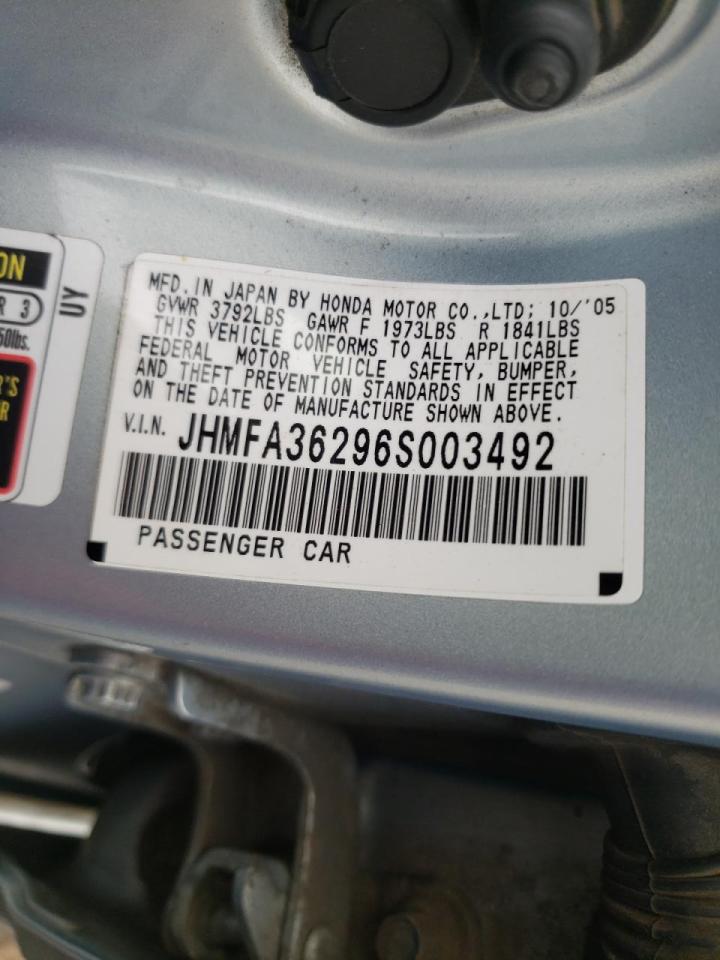 Photo 10 from auction – 2006 HONDA CIVIC HYBR with VIN JHMFA36296S003492