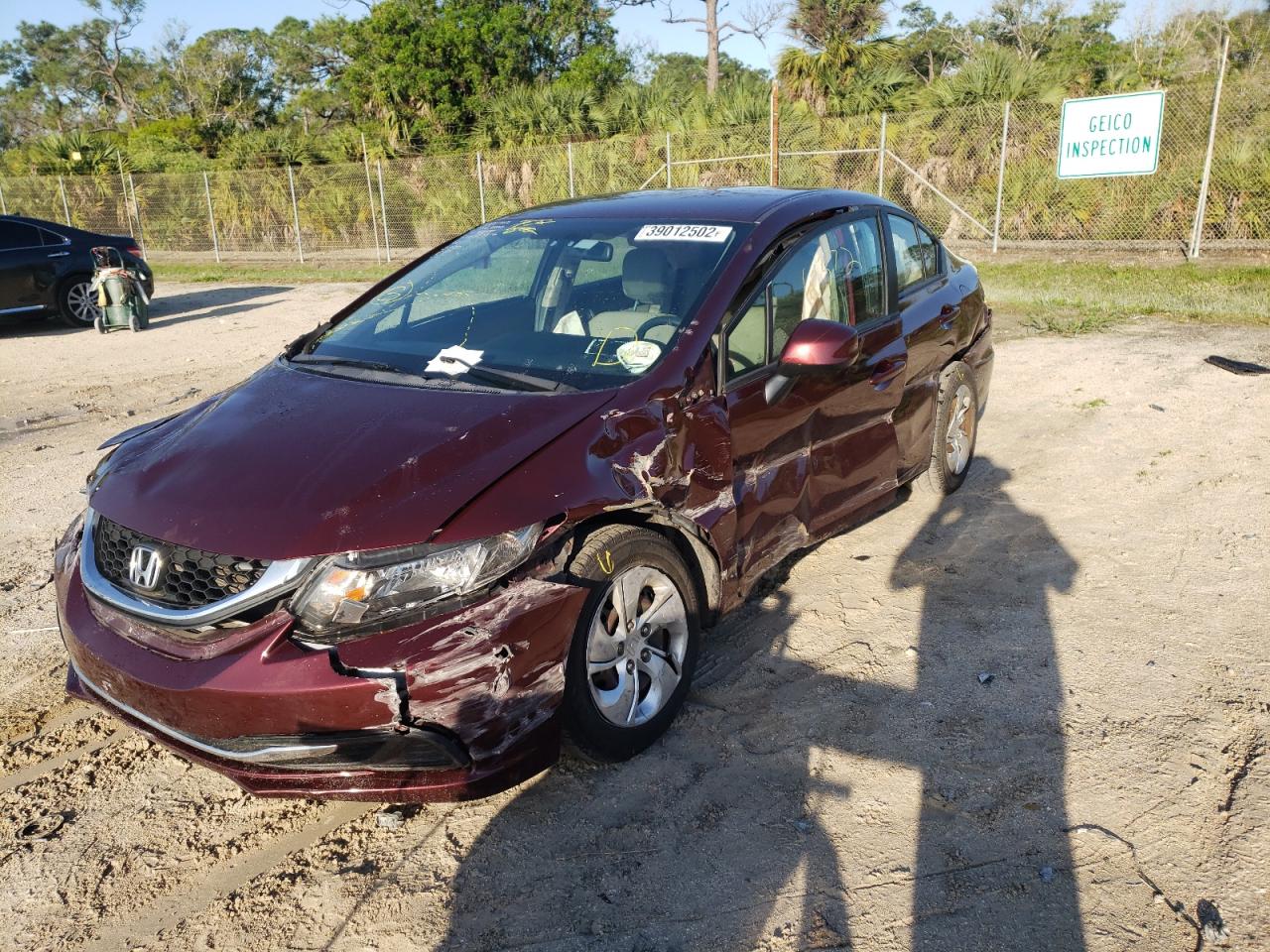 Photo 2 from auction – 2013 HONDA CIVIC LX with VIN 19XFB2F56DE274187