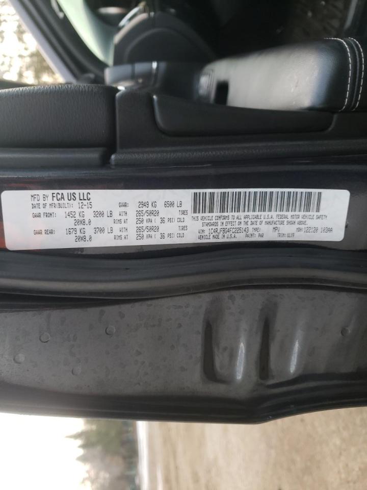 Photo 10 from auction – 2015 JEEP GRAND CHER with VIN 1C4RJFBG4FC225143