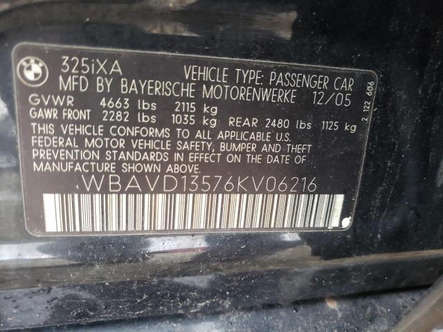 Photo 10 from auction – 2006 BMW 325 XI with VIN WBAVD13576KV06216