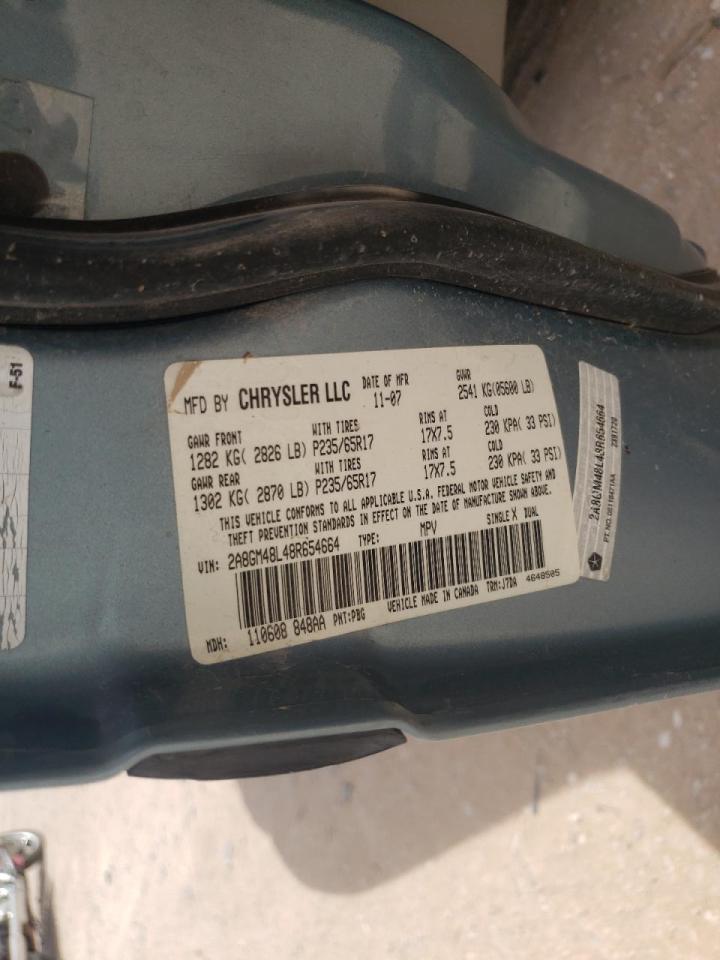 Photo 10 from auction – 2008 CHRYSLER PACIFICA L with VIN 2A8GM48L48R654664