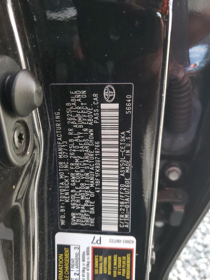 Photo 10 from auction – 2013 TOYOTA CAMRY L with VIN 4T1BF1FK8DU718766