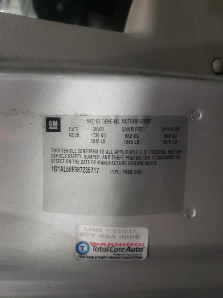 Photo 10 from auction – 2008 CHEVROLET COBALT LT with VIN 1G1AL58F587235717