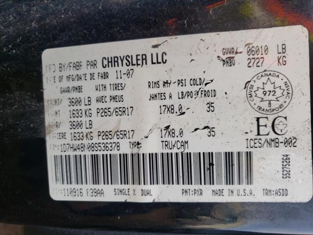 Photo 10 from auction – 2008 DODGE DAKOTA QUA with VIN 1D7HW48N08S536378