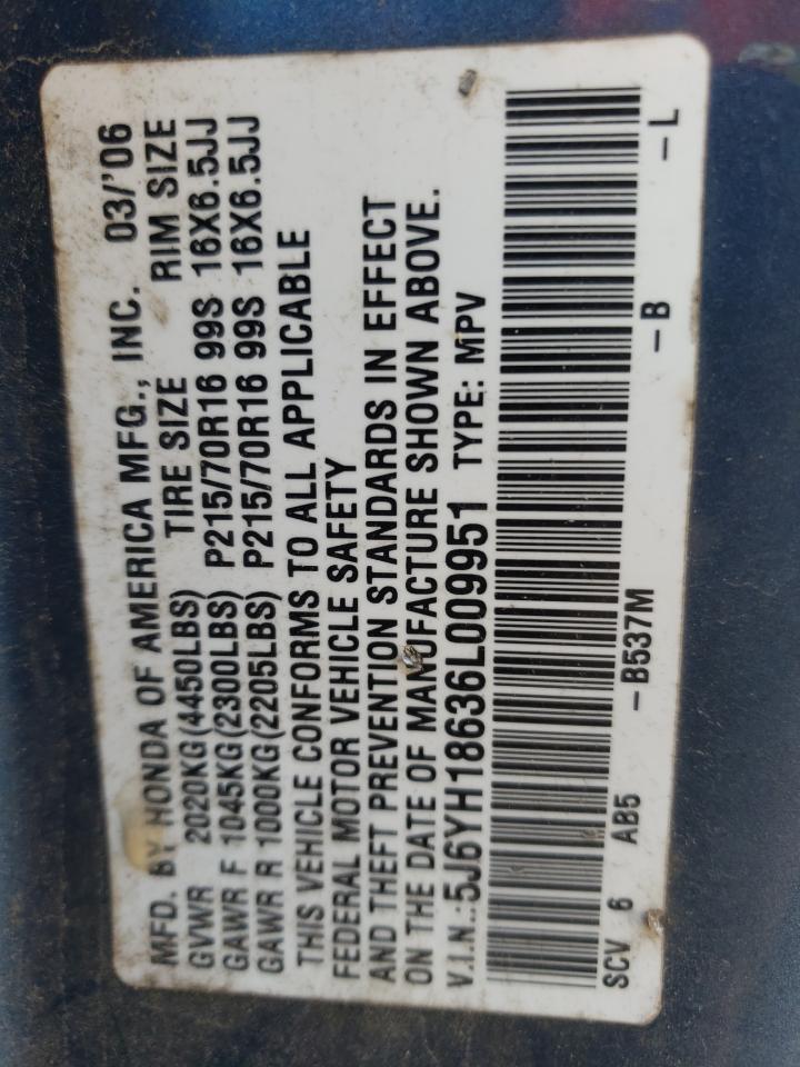 Photo 10 from auction – 2006 HONDA ELEMENT EX with VIN 5J6YH18636L009951