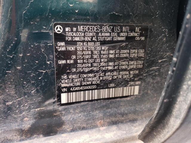 Photo 10 from auction – 1999 MERCEDES-BENZ ML 320 with VIN 4JGAB54E5XA062320