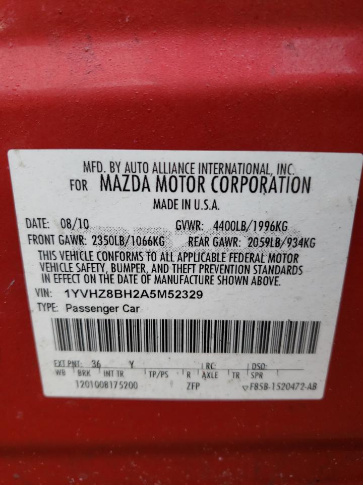 Photo 10 from auction – 2010 MAZDA 6 I with VIN 1YVHZ8BH2A5M52329