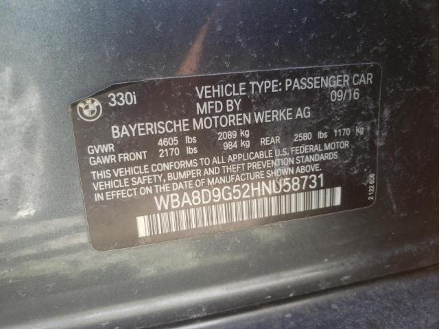 Photo 10 from auction – 2017 BMW 330 XI with VIN WBA8D9G52HNU58731