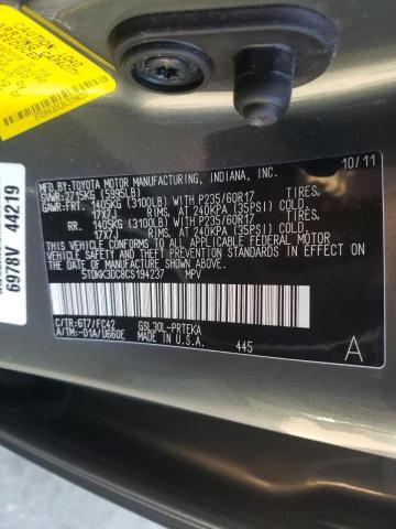 Photo 10 from auction – 2012 TOYOTA SIENNA LE with VIN 5TDKK3DC8CS194237