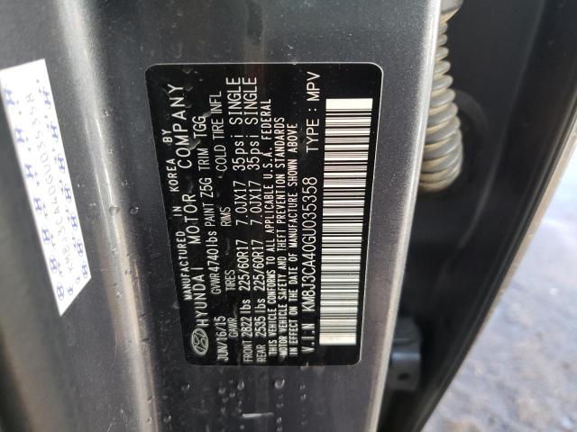 Photo 10 from auction – 2016 HYUNDAI TUCSON LIM with VIN KM8J3CA40GU035358