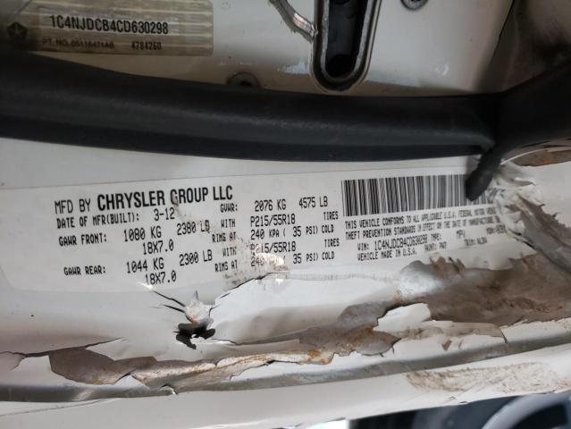 Photo 10 from auction – 2012 JEEP COMPASS LI with VIN 1C4NJDCB4CD630298