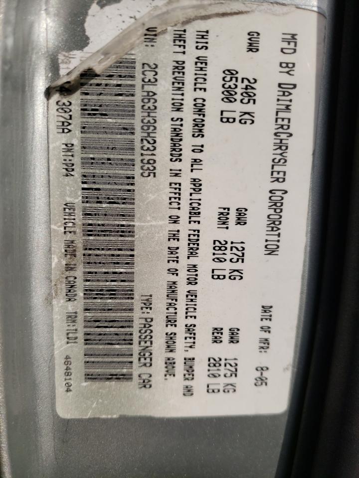 Photo 10 from auction – 2006 CHRYSLER 300C with VIN 2C3LA63H36H231935