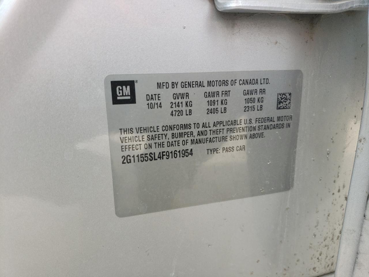Photo 10 from auction – 2015 CHEVROLET IMPALA LTZ with VIN 2G1155SL4F9161954