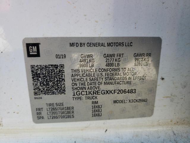 Photo 10 from auction – 2019 CHEVROLET SILVERADO with VIN 1GC1KREGXKF206483