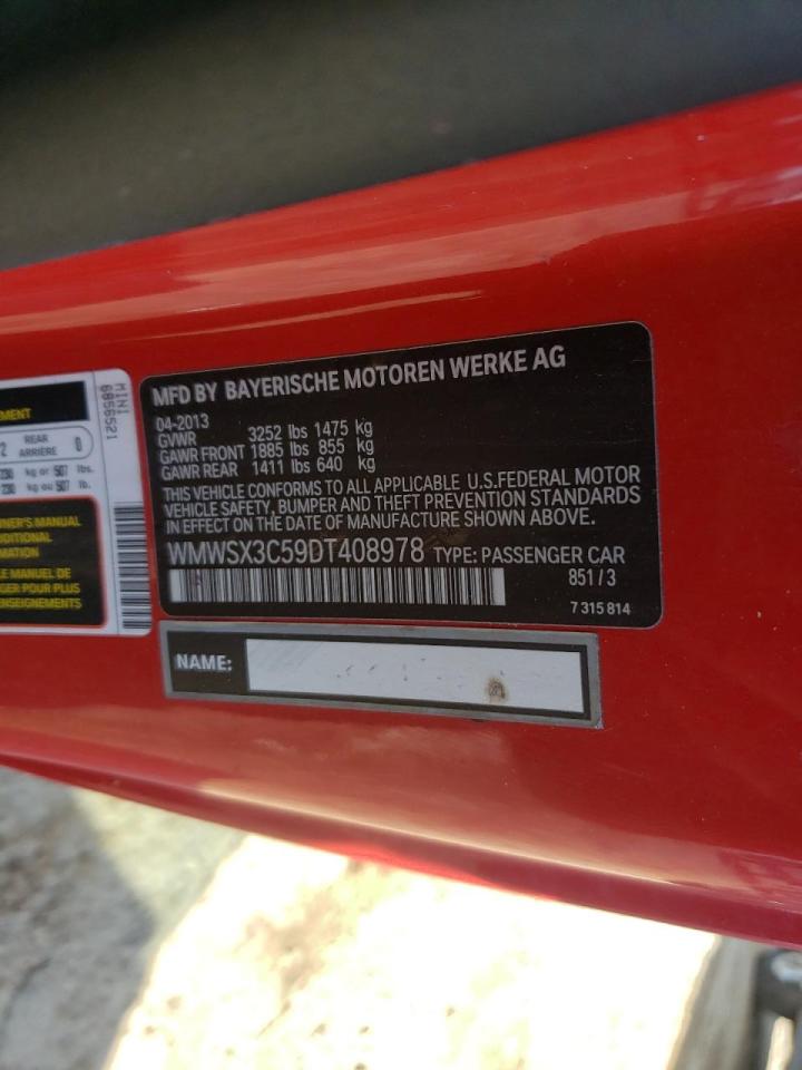 Photo 10 from auction – 2013 MINI COOPER COU with VIN WMWSX3C59DT408978