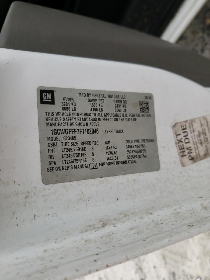Photo 10 from auction – 2015 CHEVROLET EXPRESS G2 with VIN 1GCWGFFF7F1102046