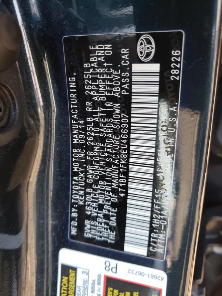 Photo 10 from auction – 2014 TOYOTA CAMRY L with VIN 4T1BF1FK8EU466907