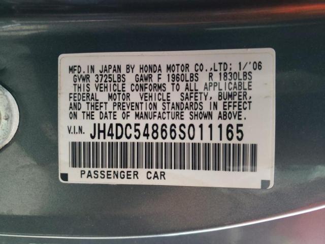 Photo 10 from auction – 2006 ACURA RSX with VIN JH4DC54866S011165