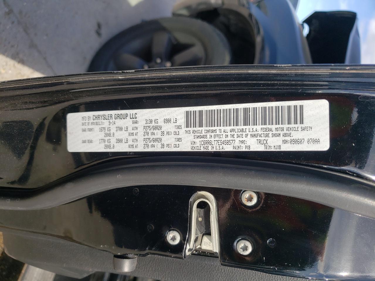 Photo 10 from auction – 2014 RAM 1500 SLT with VIN 1C6RR6LT7ES458577