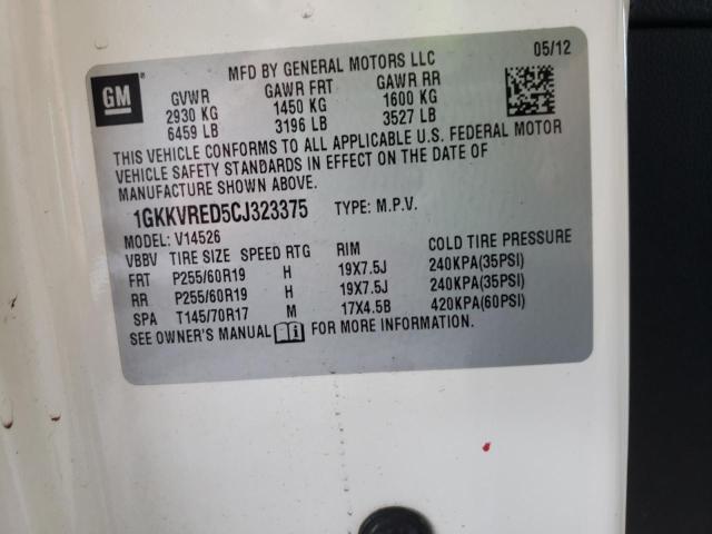 Photo 10 from auction – 2012 GMC ACADIA SLT with VIN 1GKKVRED5CJ323375
