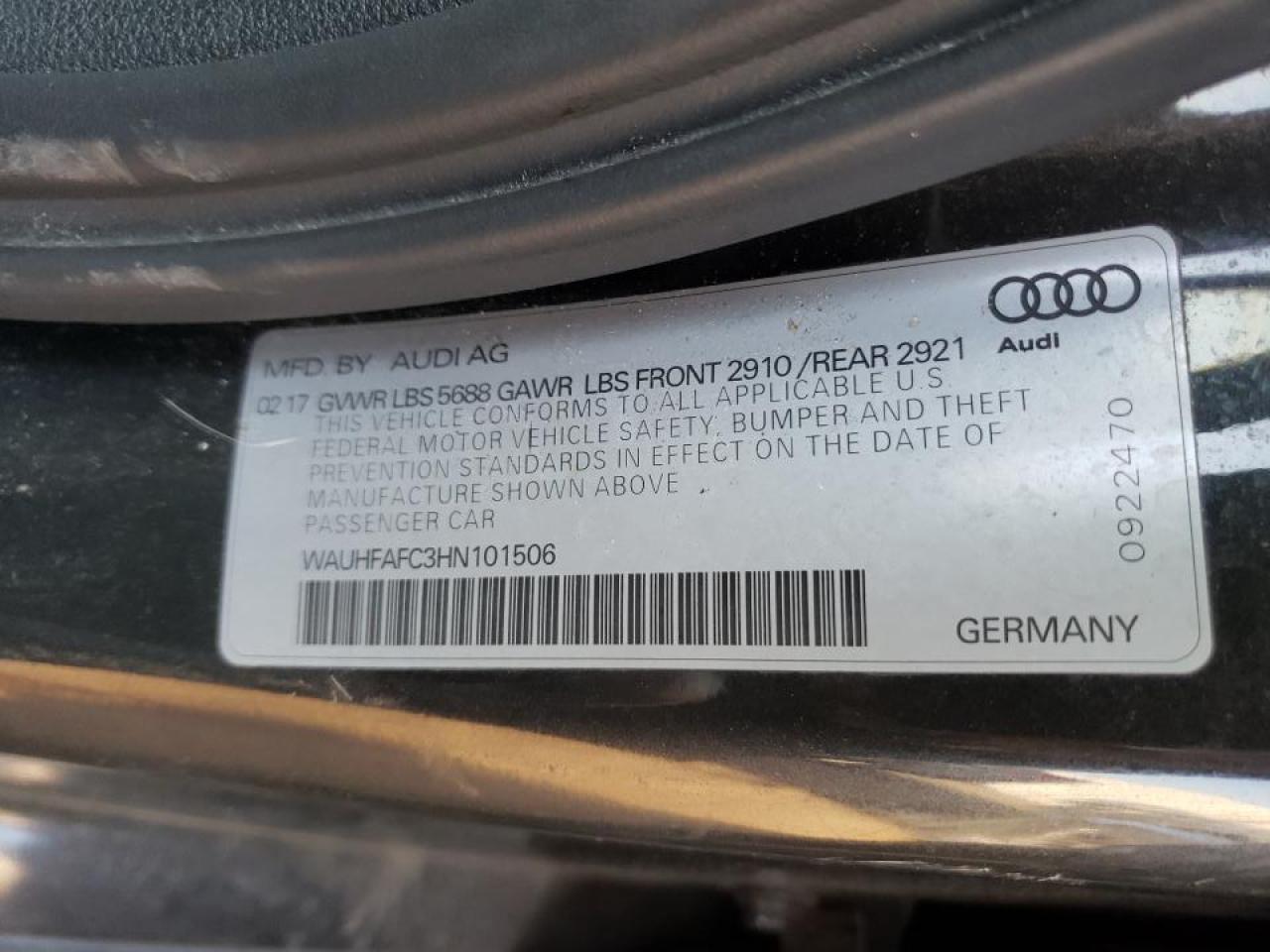 Photo 10 from auction – 2017 AUDI S6 PRESTIG with VIN WAUHFAFC3HN101506