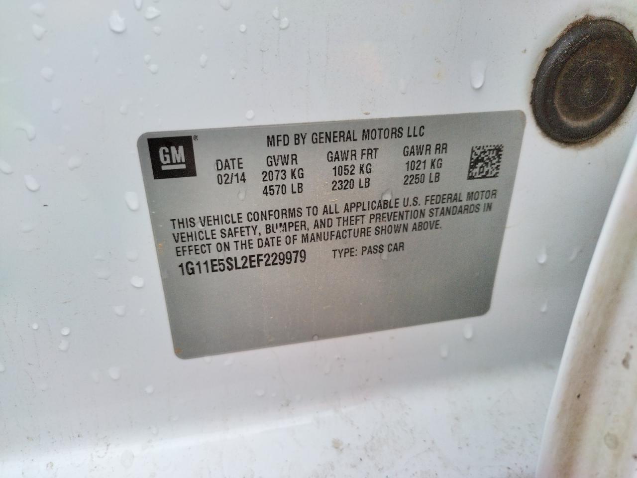 Photo 10 from auction – 2014 CHEVROLET MALIBU 2LT with VIN 1G11E5SL2EF229979
