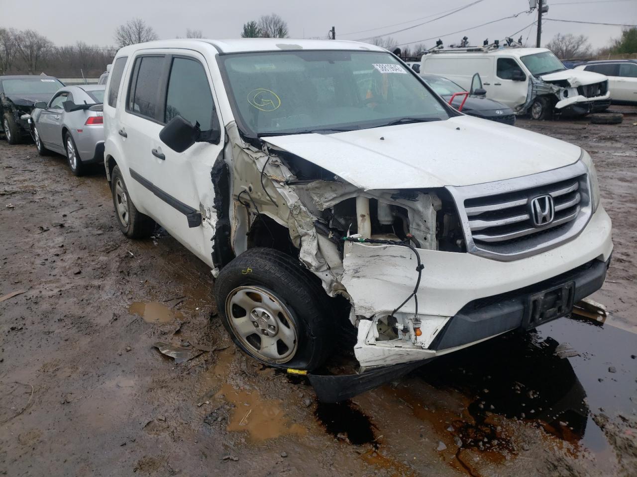 HONDA PILOT LX 2014 with VIN 5FNYF4H21EB022175 - Photo from auction