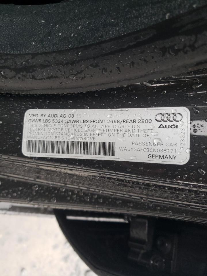 صورة رقم 10 من المزاد - 2012 AUDI A7 PREMIUM مع VIN WAUYGAFC3CN038171