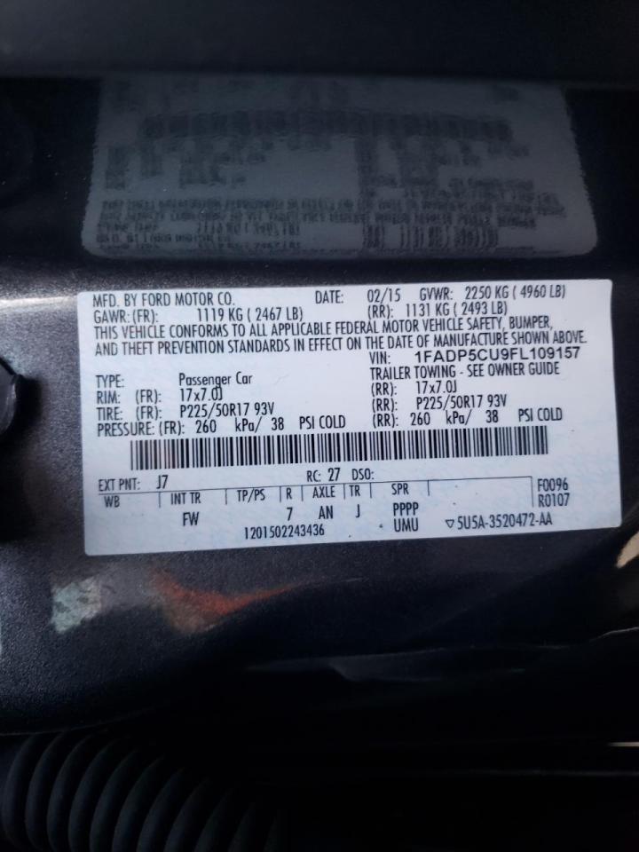 Photo 10 from auction – 2015 FORD C-MAX PREM with VIN 1FADP5CU9FL109157