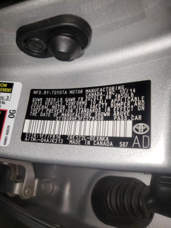 Photo 10 from auction – 2015 TOYOTA COROLLA L with VIN 2T1BURHE3FC279508
