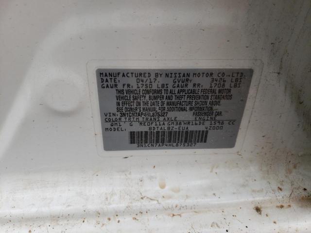 Photo 10 from auction – 2017 NISSAN VERSA S with VIN 3N1CN7AP4HL875327