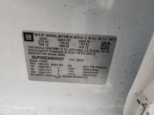 Photo 10 from auction – 2017 CHEVROLET SILVERADO with VIN 3GCPCNEC3HG423331