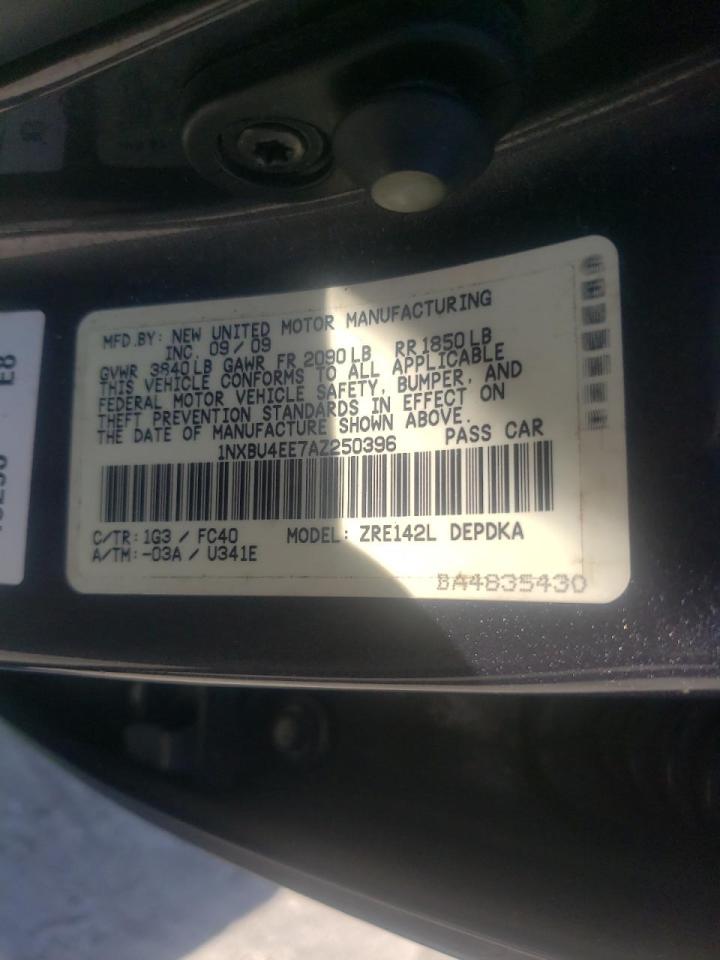 Photo 10 from auction – 2010 TOYOTA COROLLA BA with VIN 1NXBU4EE7AZ250396