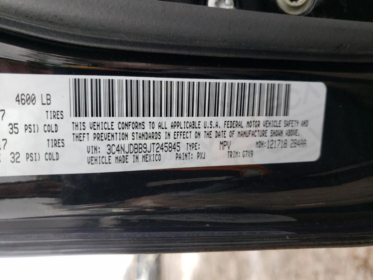 Photo 10 from auction – 2018 JEEP COMPASS with VIN 3C4NJDBB9JT245845
