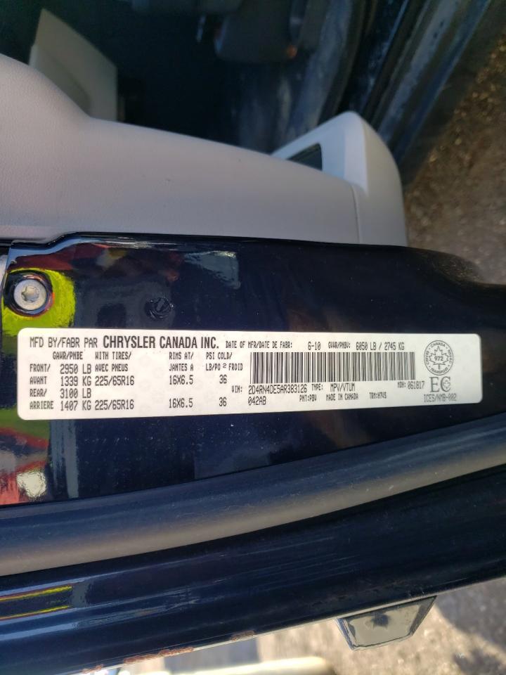 Photo 10 from auction – 2010 DODGE GRAND CARA with VIN 2D4RN4DE5AR383126