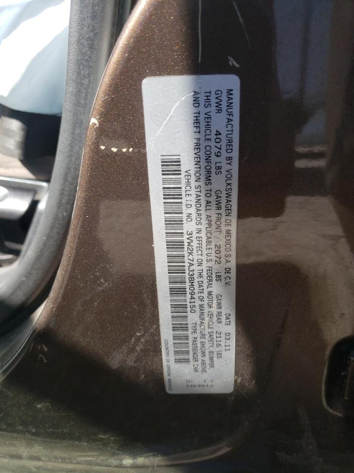 Photo 10 from auction – 2011 VOLKSWAGEN JETTA BASE with VIN 3VW2K7AJ3BM094150