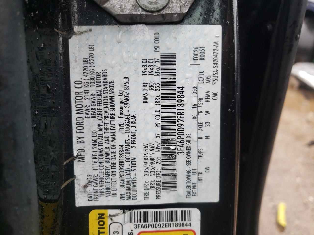 Photo 10 from auction – 2014 FORD FUSION TIT with VIN 3FA6P0D92ER189844