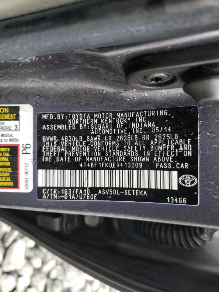 Photo 10 from auction – 2014 TOYOTA CAMRY L with VIN 4T4BF1FK0ER413009
