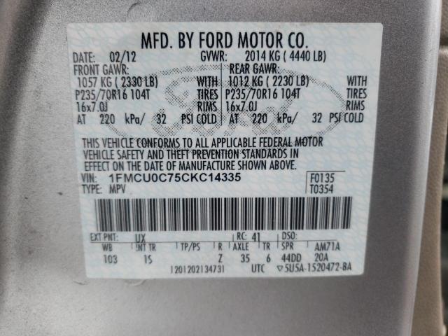 Photo 10 from auction – 2012 FORD ESCAPE XLS with VIN 1FMCU0C75CKC14335