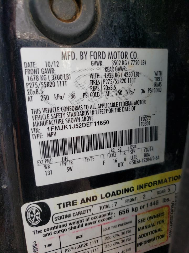 Photo 10 from auction – 2013 FORD EXPEDITION with VIN 1FMJK1J52DEF11650