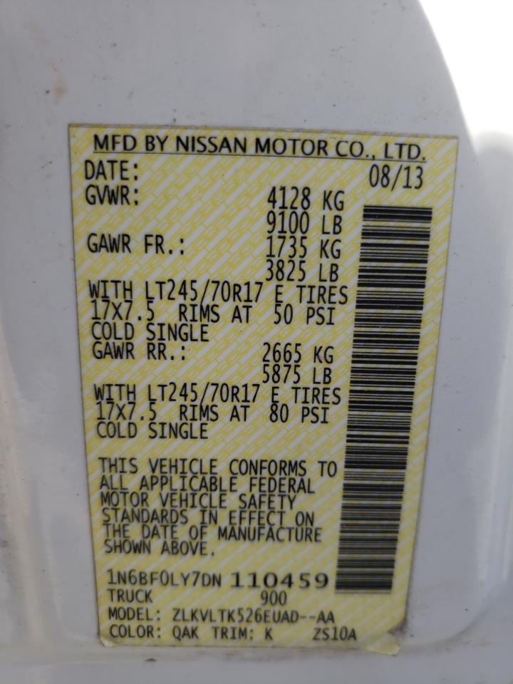 Photo 10 from auction – 2013 NISSAN NV 2500 with VIN 1N6BF0LY7DN110459