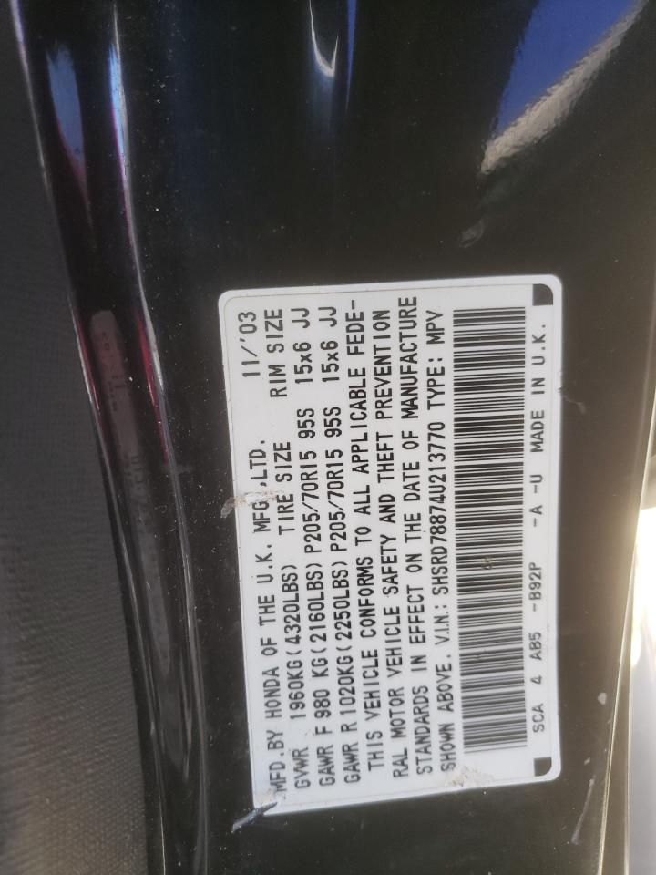 Photo 10 from auction – 2004 HONDA CR-V EX with VIN SHSRD78874U213770