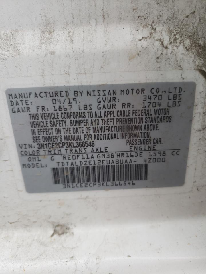 Photo 10 from auction – 2019 NISSAN VERSA NOTE with VIN 3N1CE2CP3KL366546