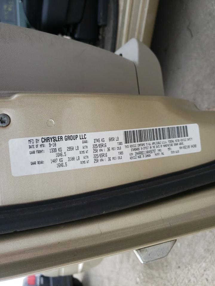 Photo 10 from auction – 2010 CHRYSLER TOWN & COU with VIN 2A4RR8D11AR456797