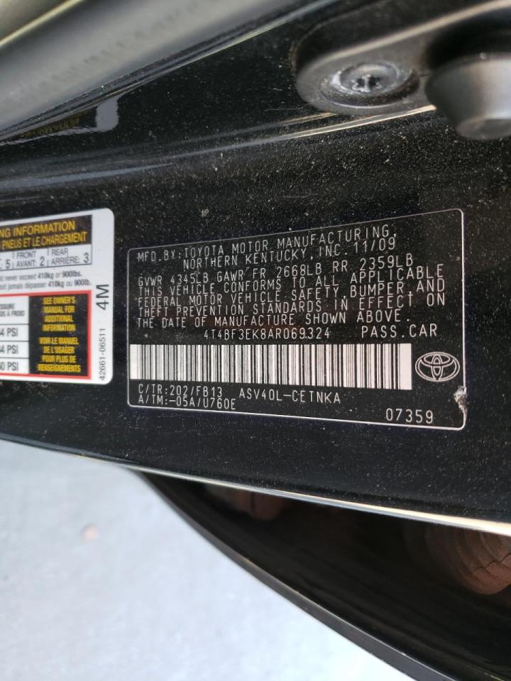 Photo 10 from auction – 2010 TOYOTA CAMRY BASE with VIN 4T4BF3EK8AR069324