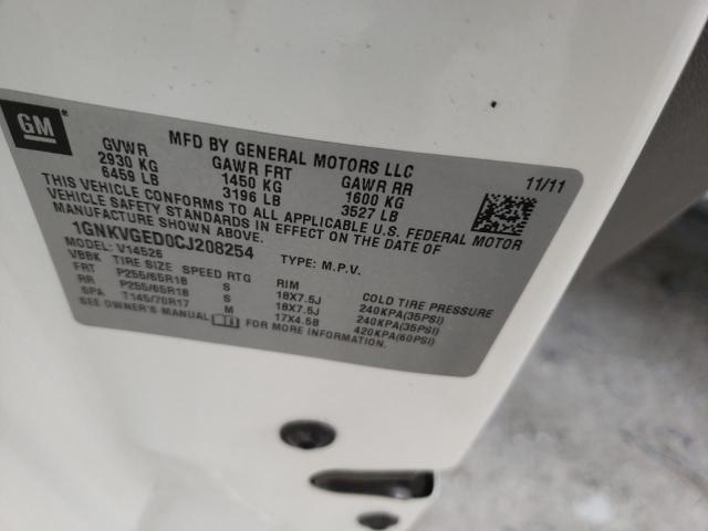 Photo 10 from auction – 2012 CHEVROLET TRAVERSE L with VIN 1GNKVGED0CJ208254