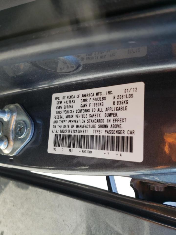 Photo 10 from auction – 2012 HONDA ACCORD EXL with VIN 1HGCP2F82CA084811