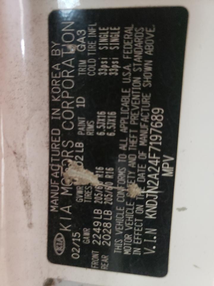 Photo 10 from auction – 2015 KIA SOUL with VIN KNDJN2A24F7197689