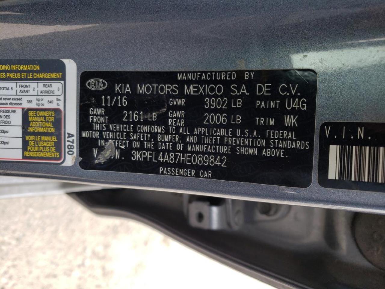 Photo 10 from auction – 2017 KIA FORTE EX with VIN 3KPFL4A87HE089842