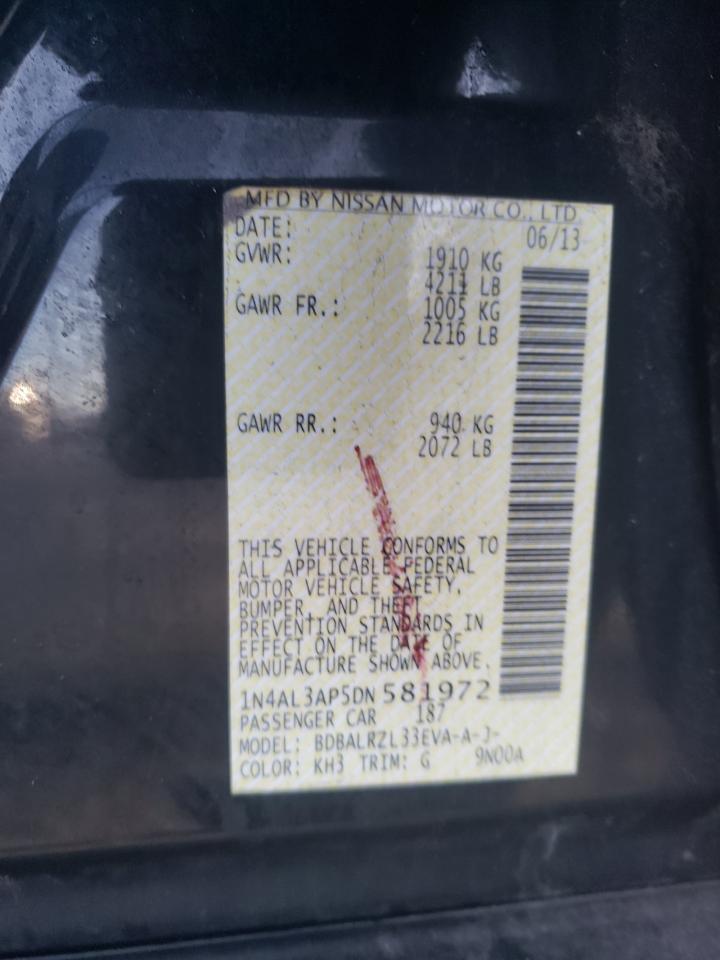 Photo 10 from auction – 2013 NISSAN ALTIMA 2.5 with VIN 1N4AL3AP5DN581972